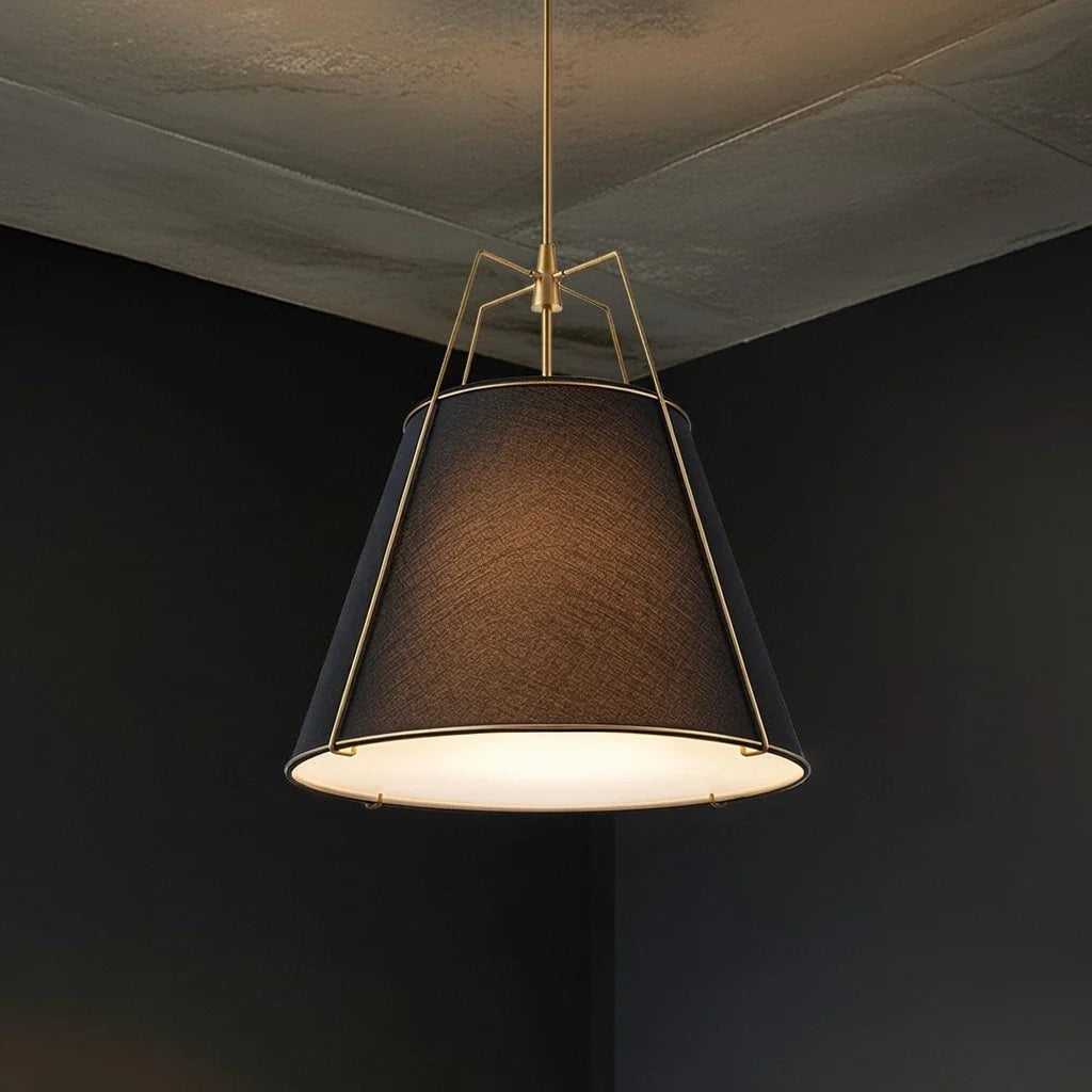 Enzo Modern Linen Tapered Cone Pendant Light