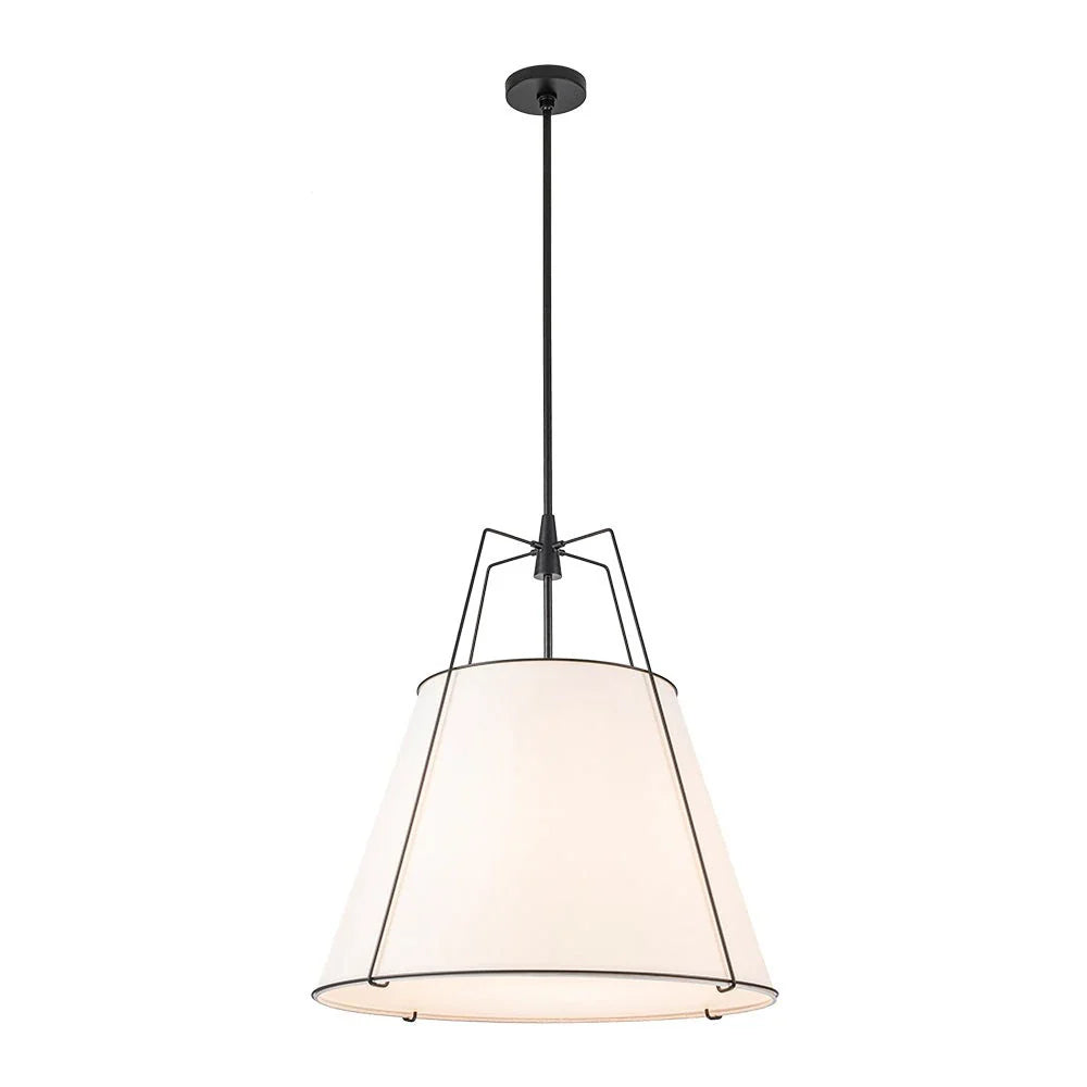 Enzo Modern Linen Tapered Cone Pendant Light