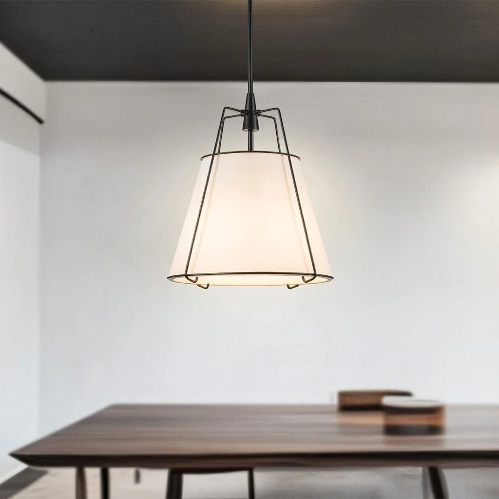 Enzo Modern Linen Tapered Cone Pendant Light