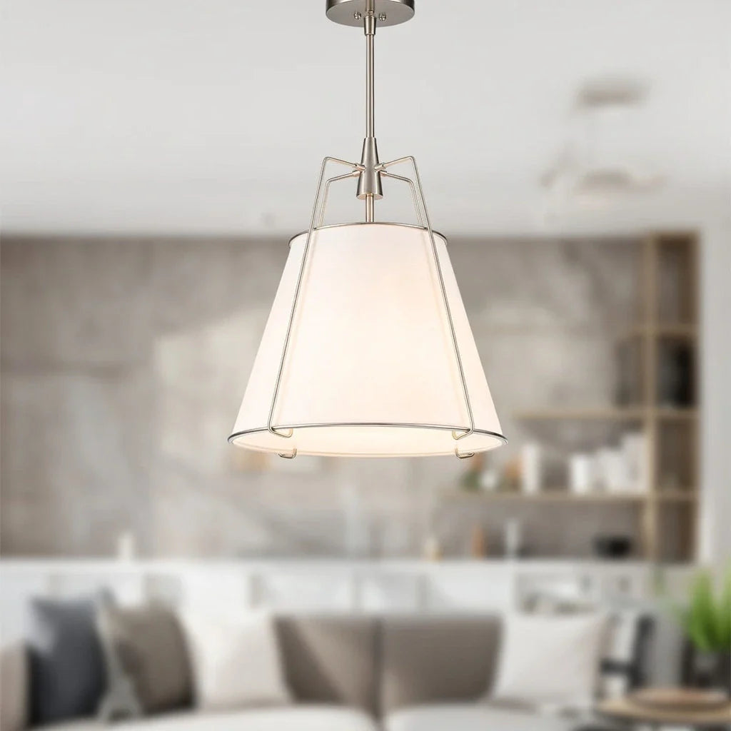 Enzo Modern Linen Tapered Cone Pendant Light