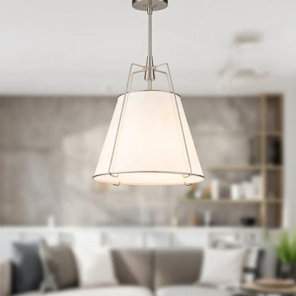 Contemporary Linen Tapered Cone Pendant Light