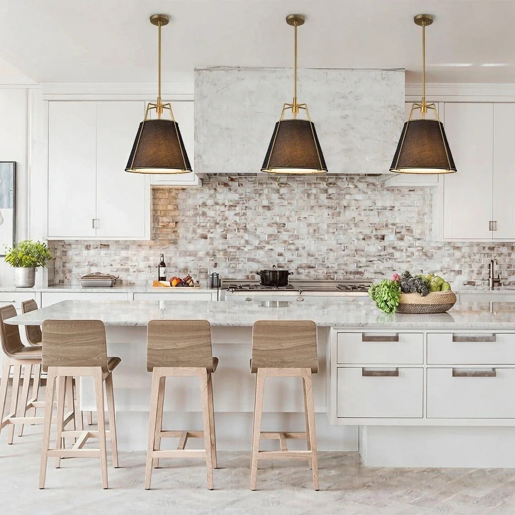 Enzo Modern Linen Tapered Cone Pendant Light