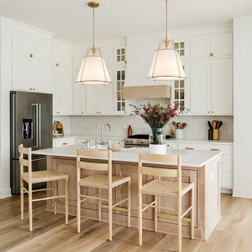 Contemporary Linen Tapered Cone Pendant Light