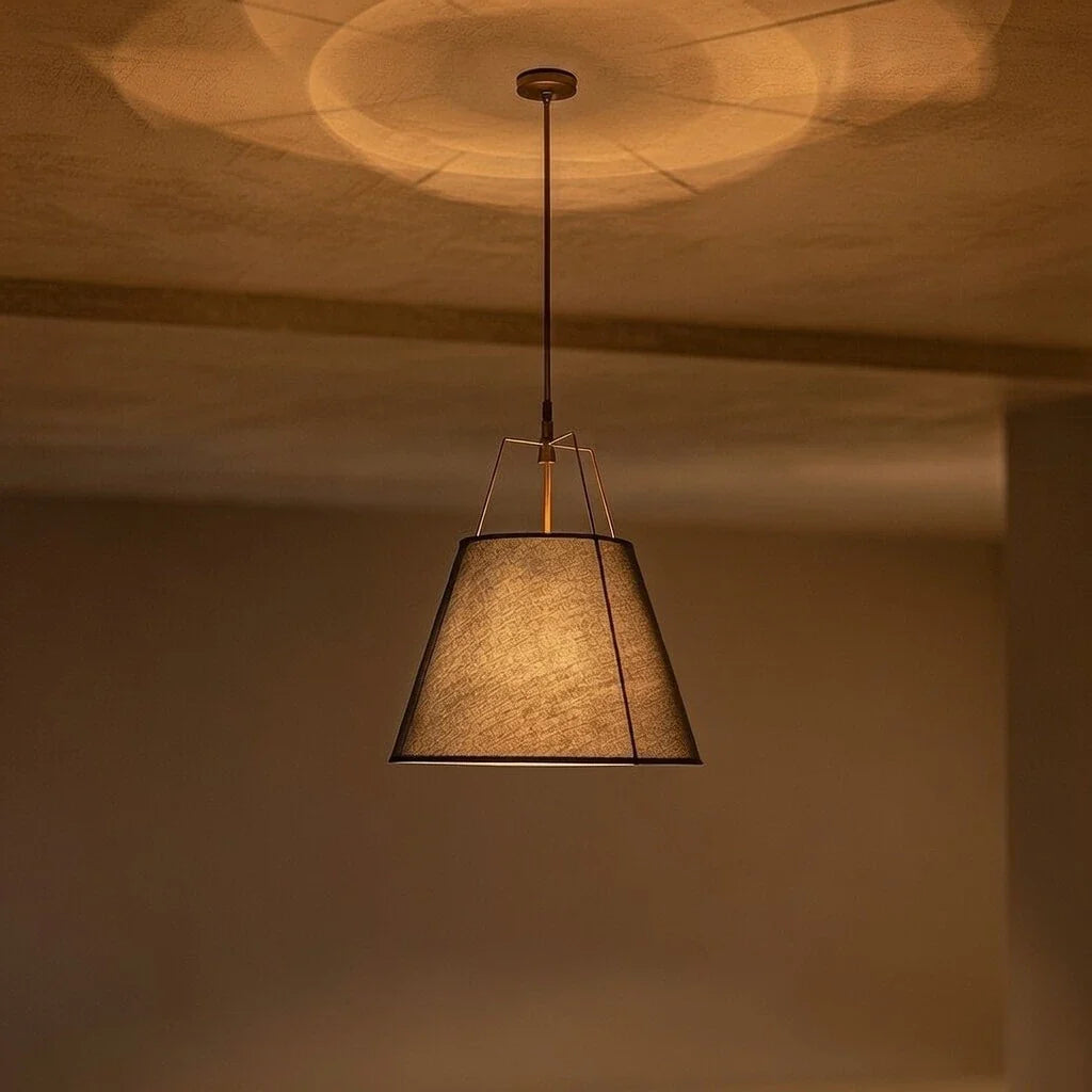 Enzo Modern Linen Tapered Cone Pendant Light