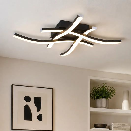 Nadia Modern Wave Integrated LED Semi-Flush Ceiling Light