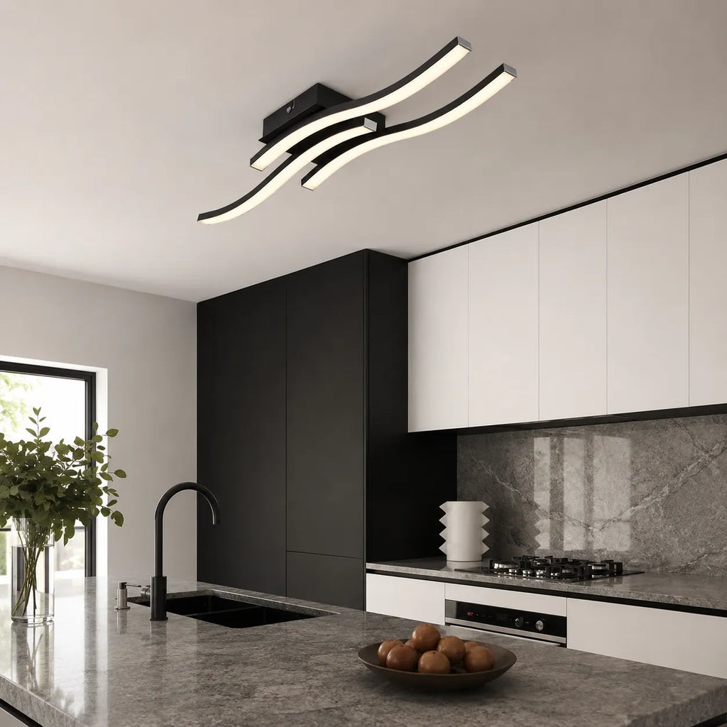 Nadia Modern Wave Integrated LED Semi-Flush Ceiling Light