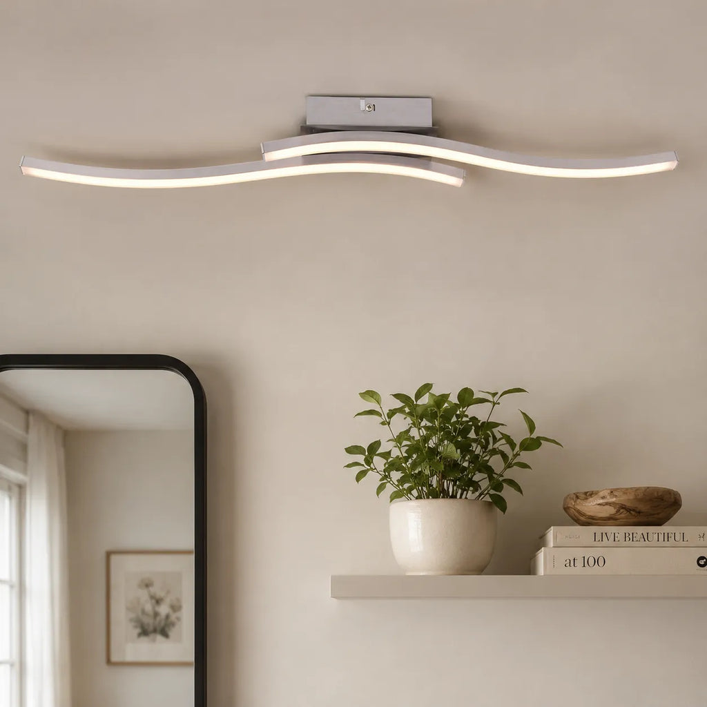 Nadia Modern Wave Integrated LED Semi-Flush Ceiling Light