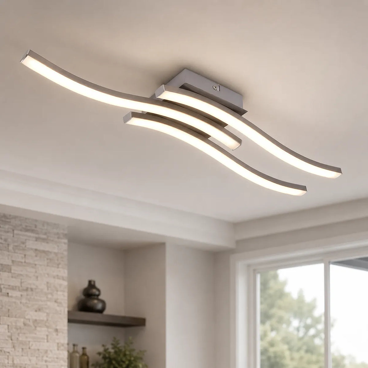 Nadia Modern Wave Integrated LED Semi-Flush Ceiling Light