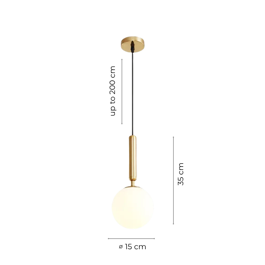 Contemporary Single Globe Glass Pendant Light Fixture