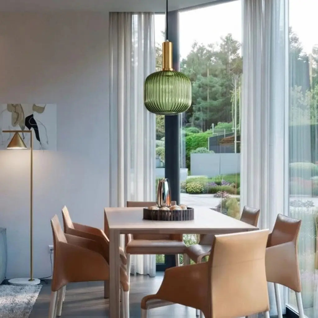 Cordial Art Deco Fluted Glass Pendant Light