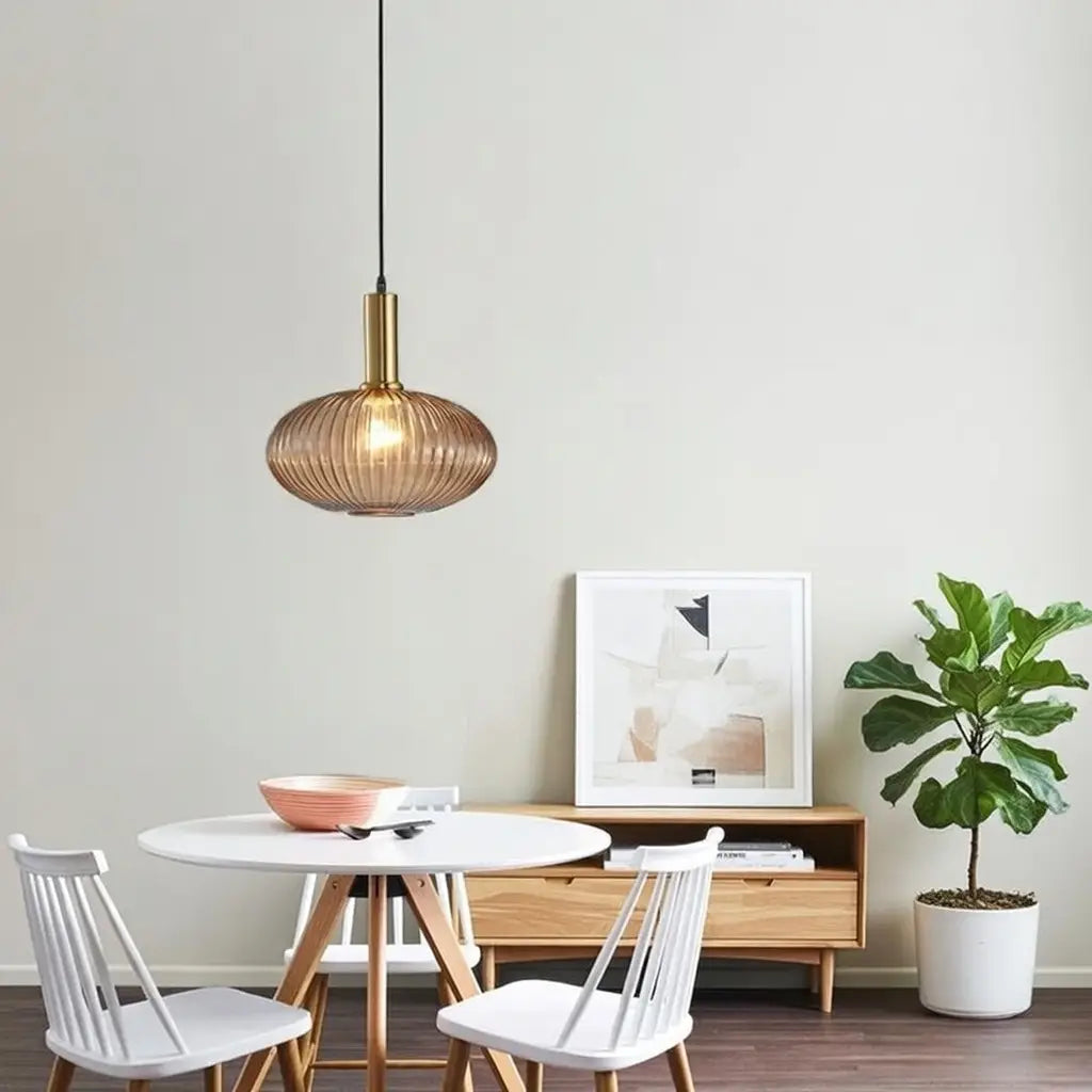 Cordial Art Deco Fluted Glass Pendant Light