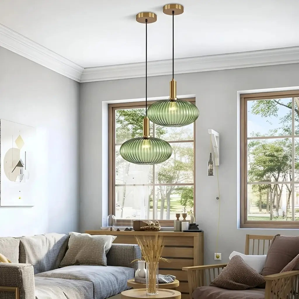 Cordial Art Deco Fluted Glass Pendant Light