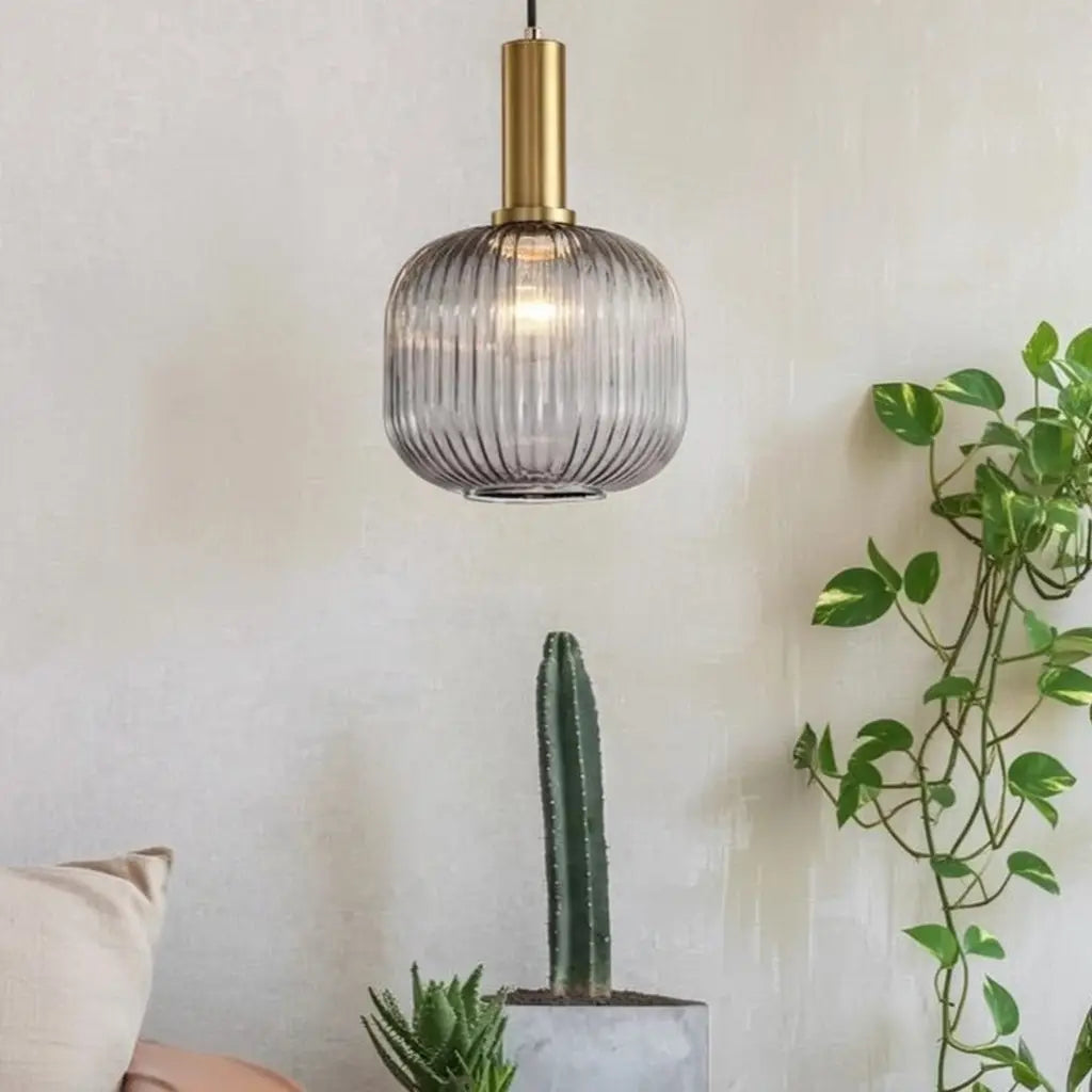 Cordial Art Deco Fluted Glass Pendant Light