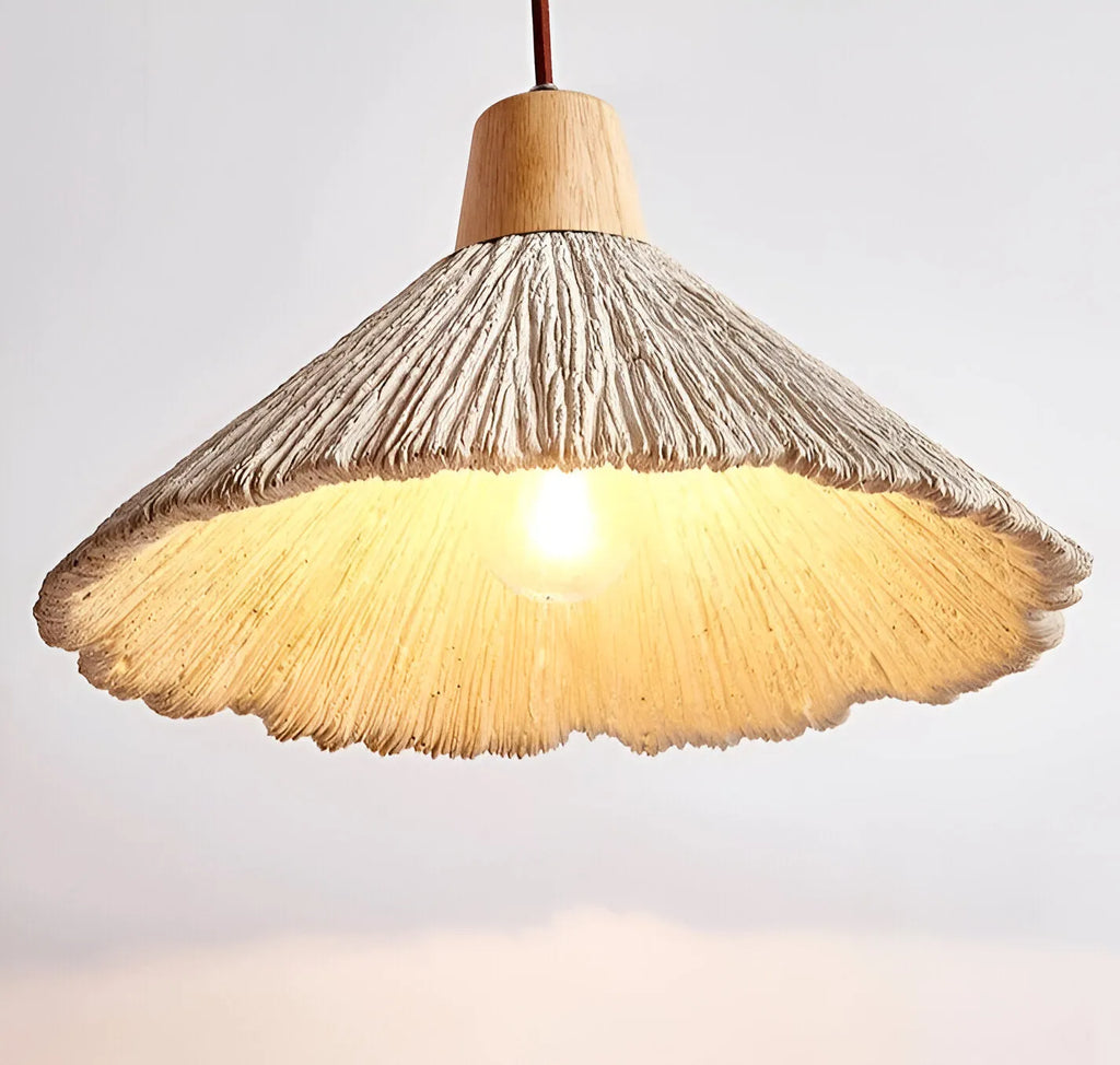 Arien Wabi-Sabi Cement & Wood Pendant Light