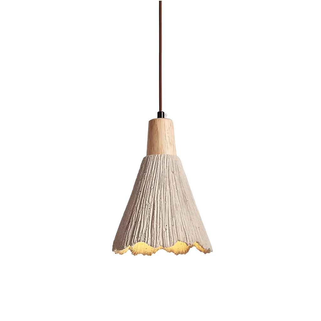 Arien Wabi-Sabi Cement & Wood Pendant Light