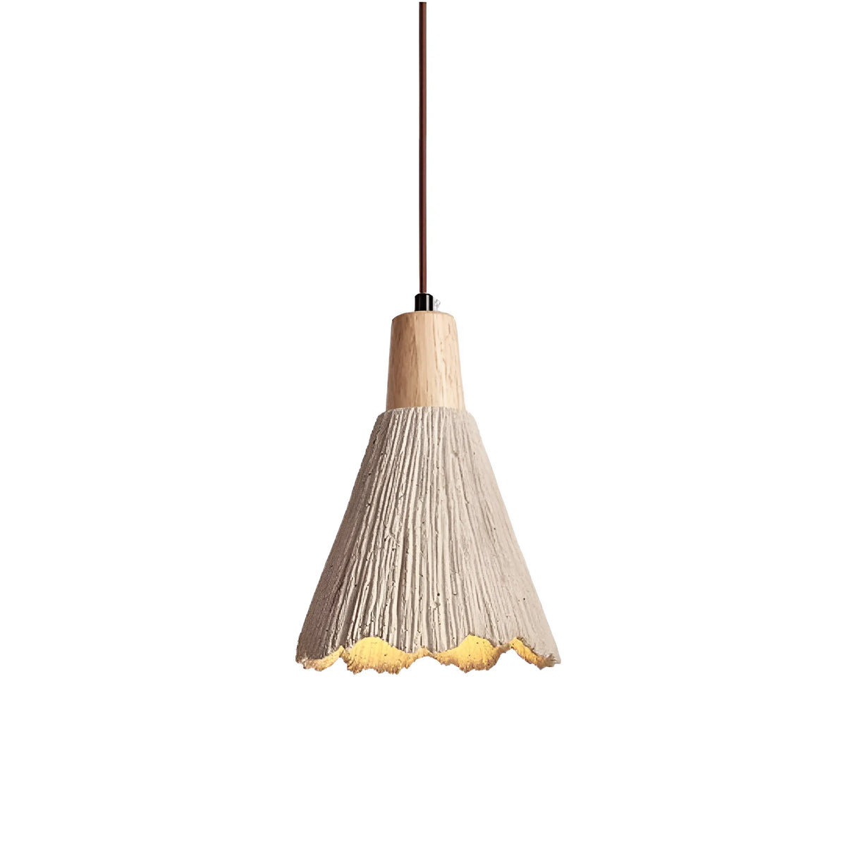 Arien Wabi-Sabi Cement & Wood Pendant Light