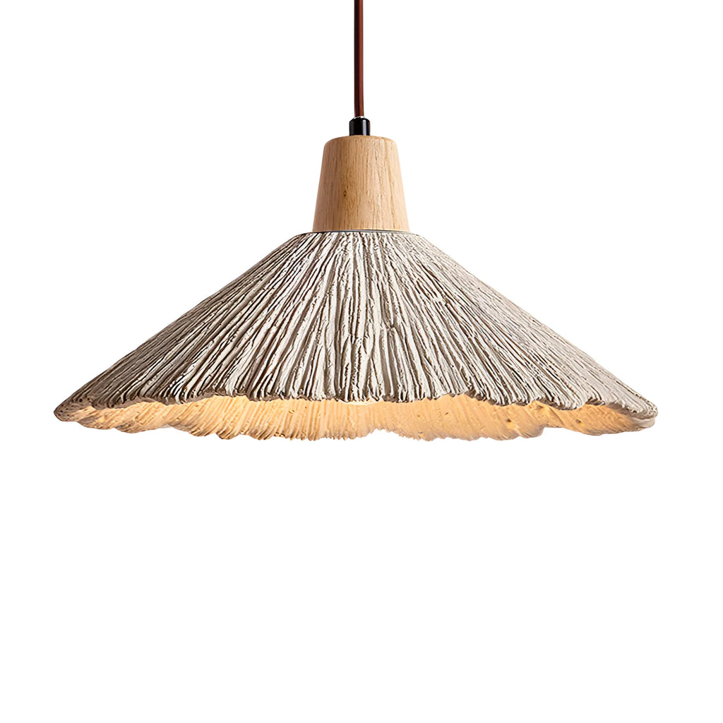 Arien Wabi-Sabi Cement & Wood Pendant Light