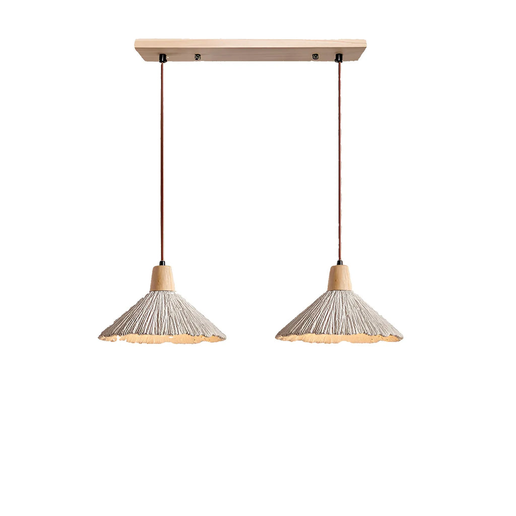 Arien Wabi-Sabi Cement & Wood Pendant Light
