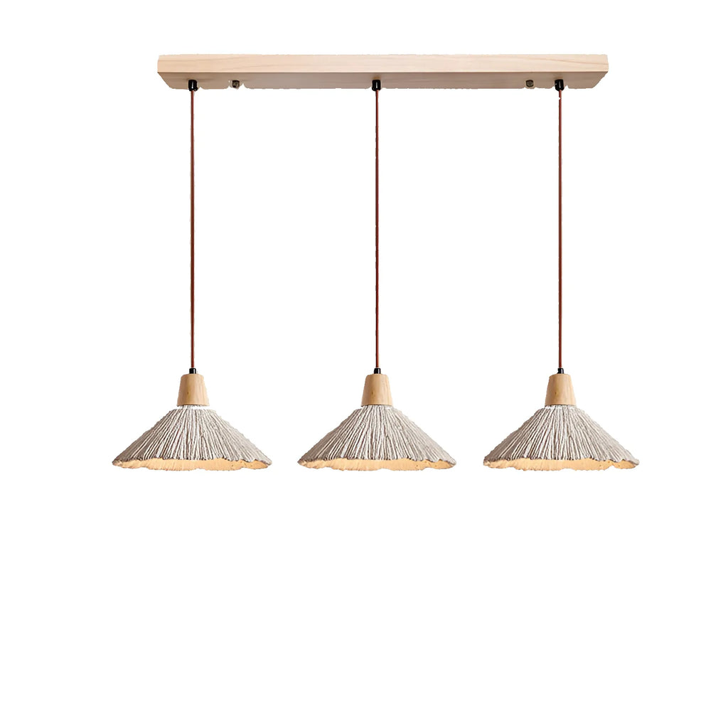 Arien Wabi-Sabi Cement & Wood Pendant Light