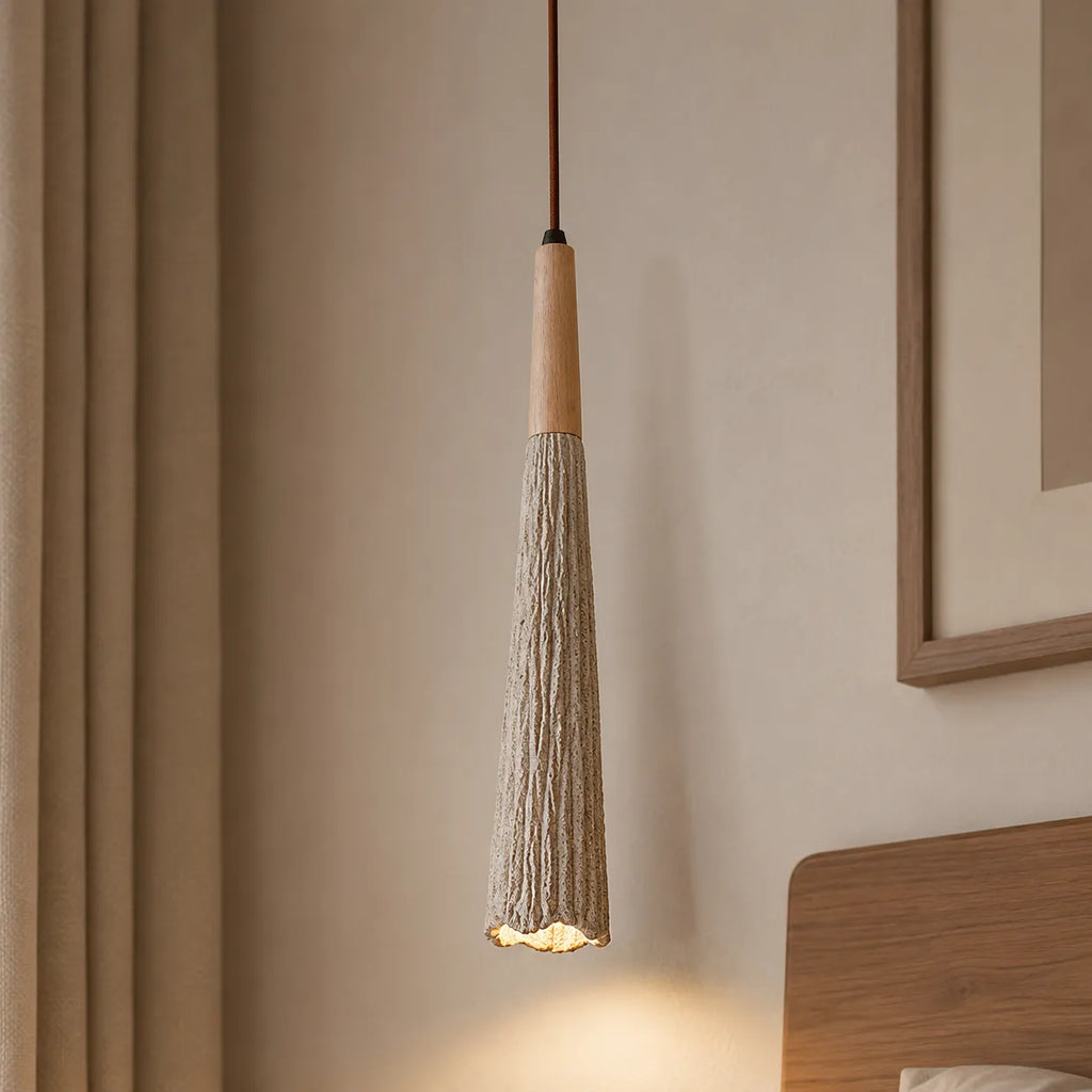 Arien Wabi-Sabi Cement & Wood Pendant Light