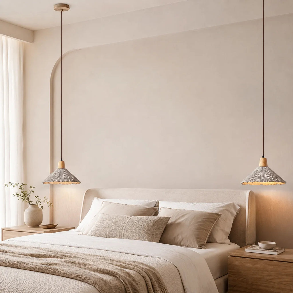 Arien Wabi-Sabi Cement & Wood Pendant Light