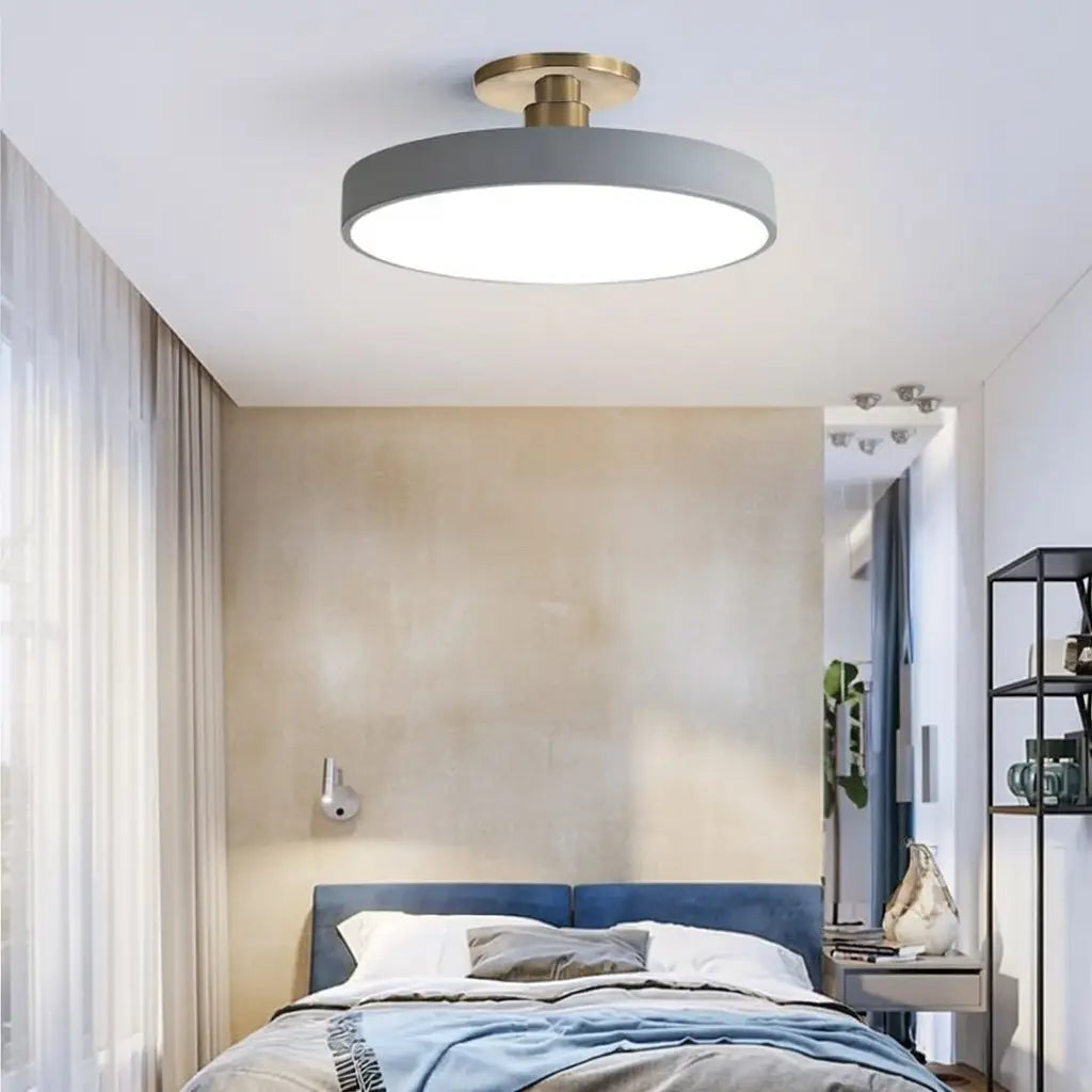 Datum Modern Drum LED Flush Mount Ceiling Light