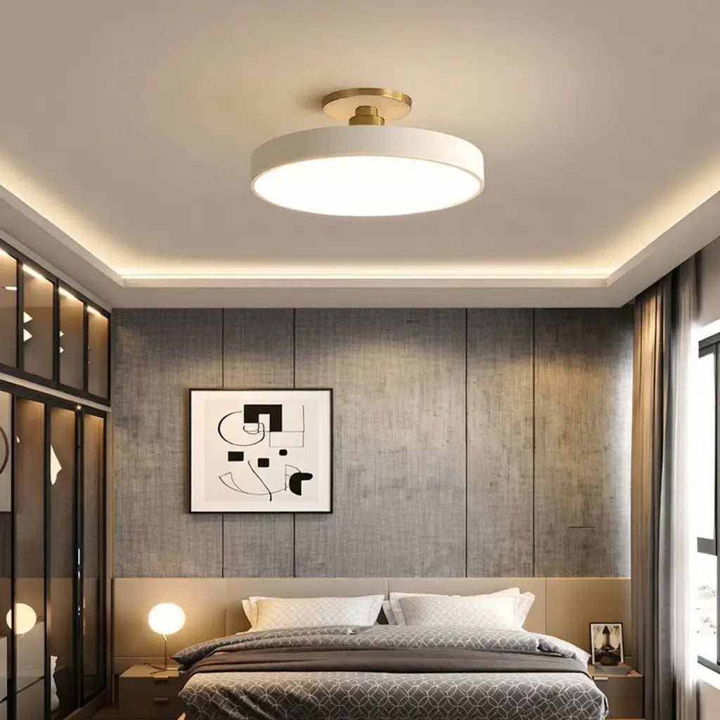 Datum Modern Drum LED Flush Mount Ceiling Light