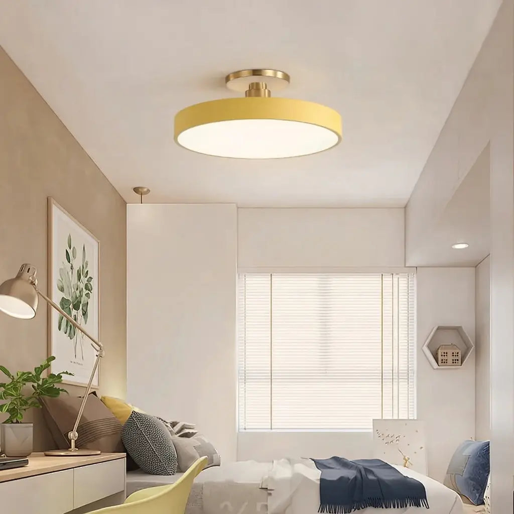 Datum Modern Drum LED Flush Mount Ceiling Light