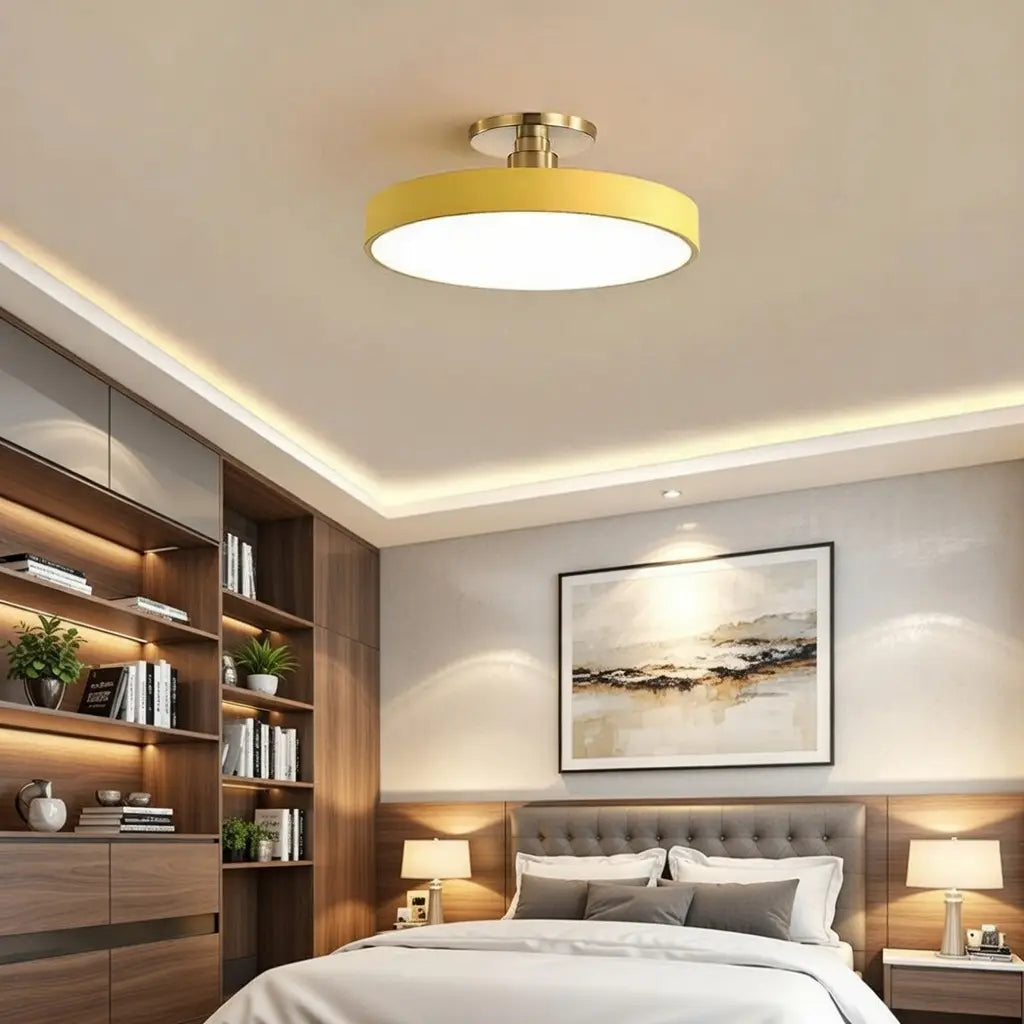 Datum Modern Drum LED Flush Mount Ceiling Light