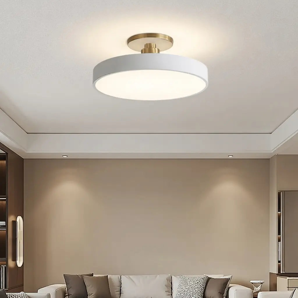 Datum Modern Drum LED Flush Mount Ceiling Light