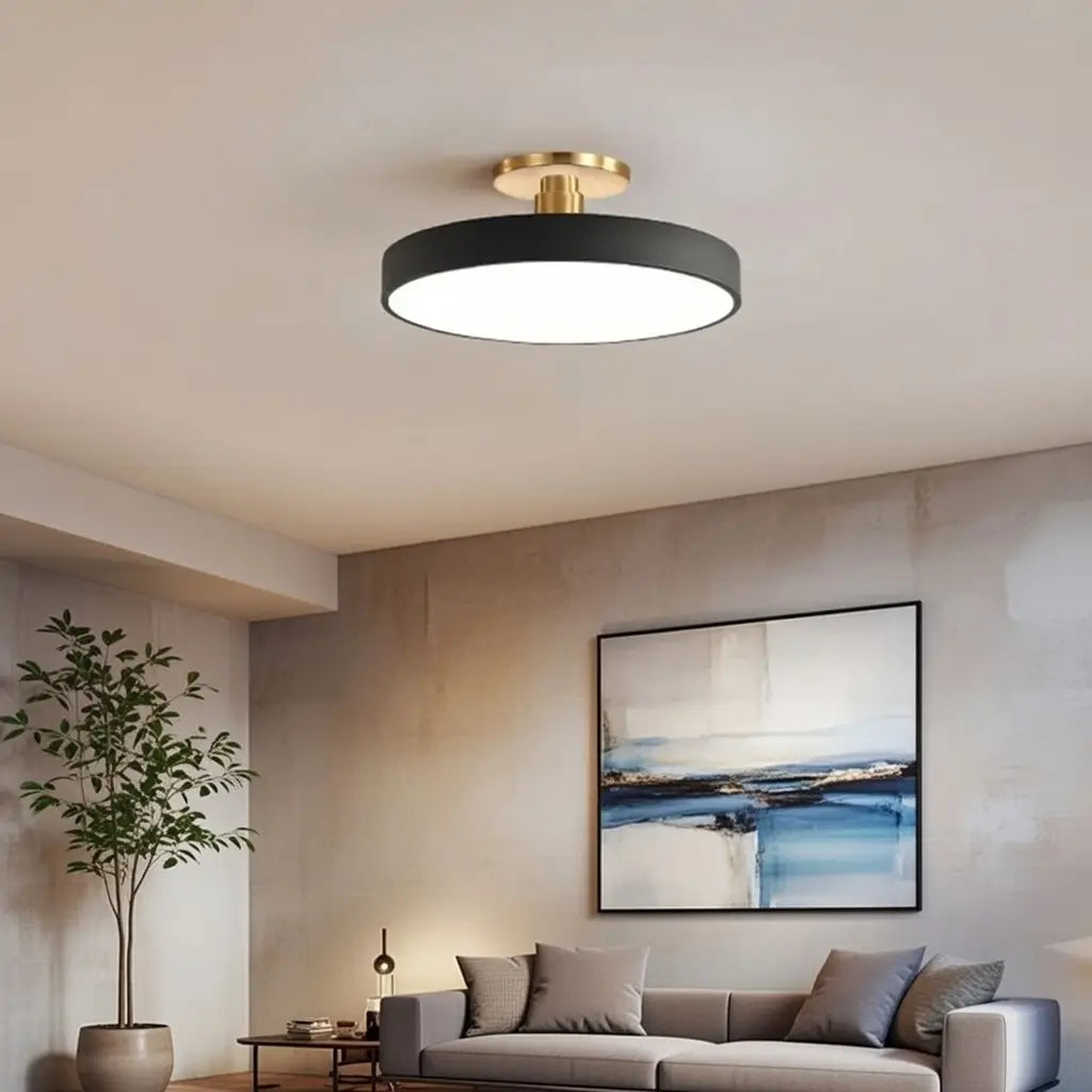 Datum Modern Drum LED Flush Mount Ceiling Light