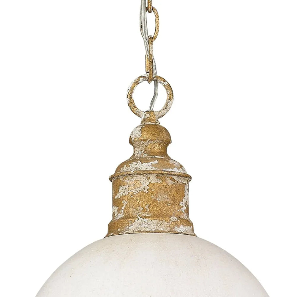 Nadine Vintage Brass Patina Dome Pendant Light