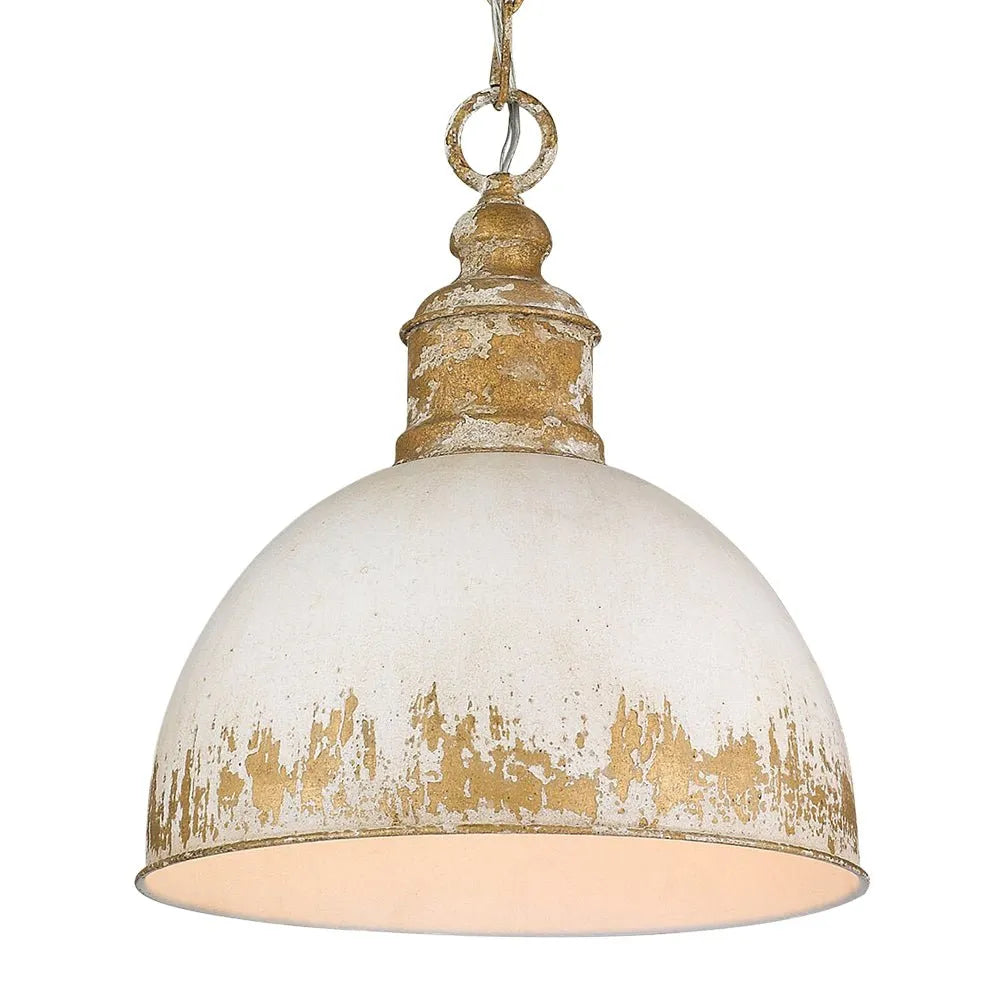 Nadine Vintage Brass Patina Dome Pendant Light
