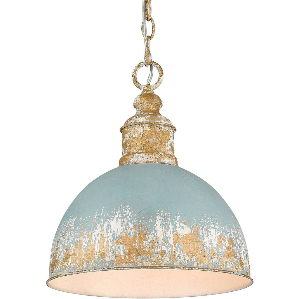 Nadine Vintage Brass Patina Dome Pendant Light