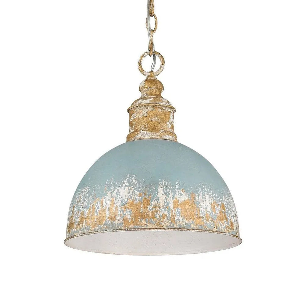 Nadine Vintage Brass Patina Dome Pendant Light