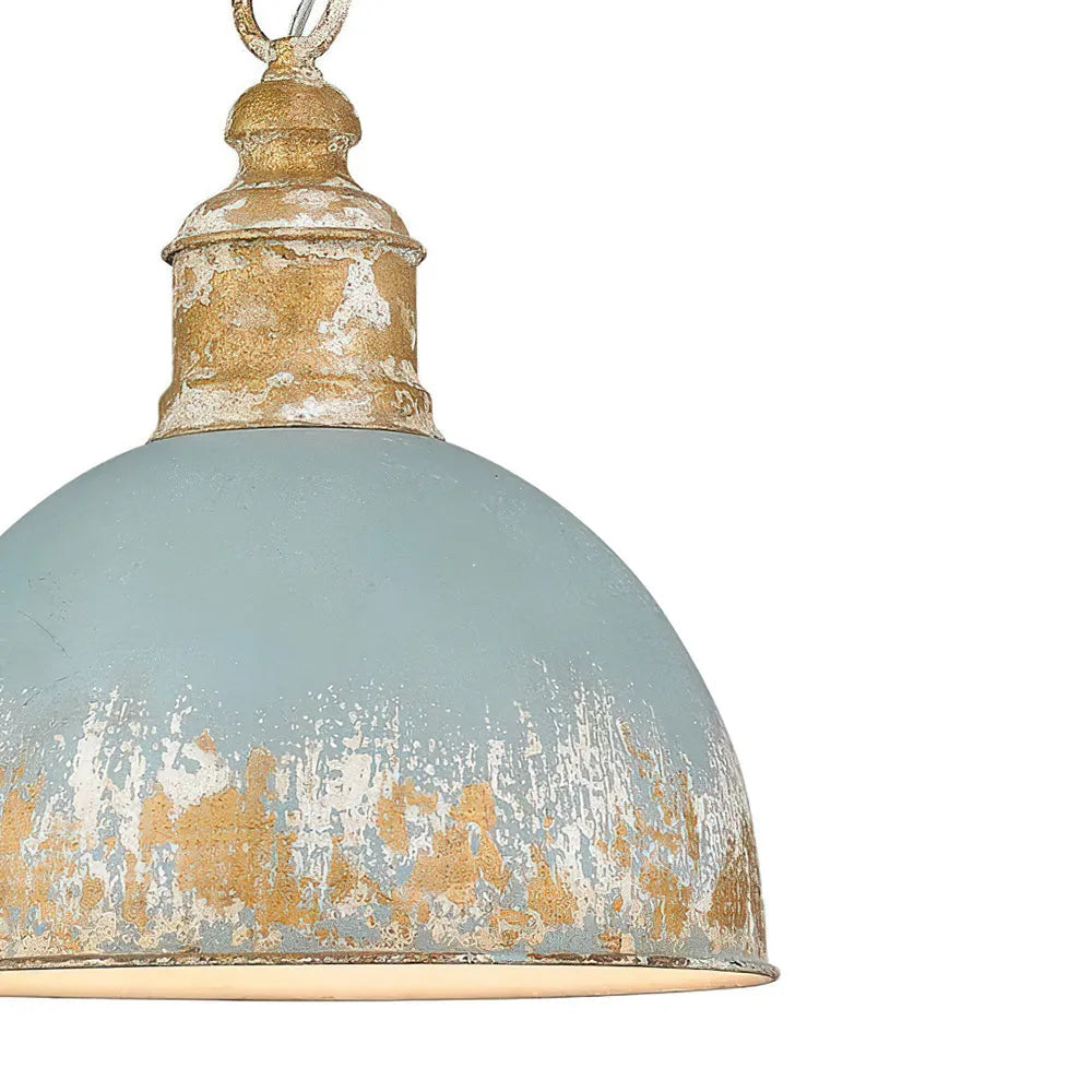 Nadine Vintage Brass Patina Dome Pendant Light