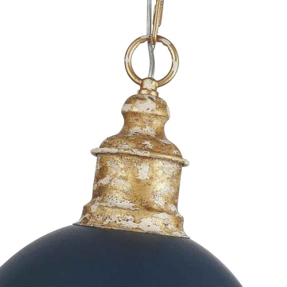 Nadine Vintage Brass Patina Dome Pendant Light