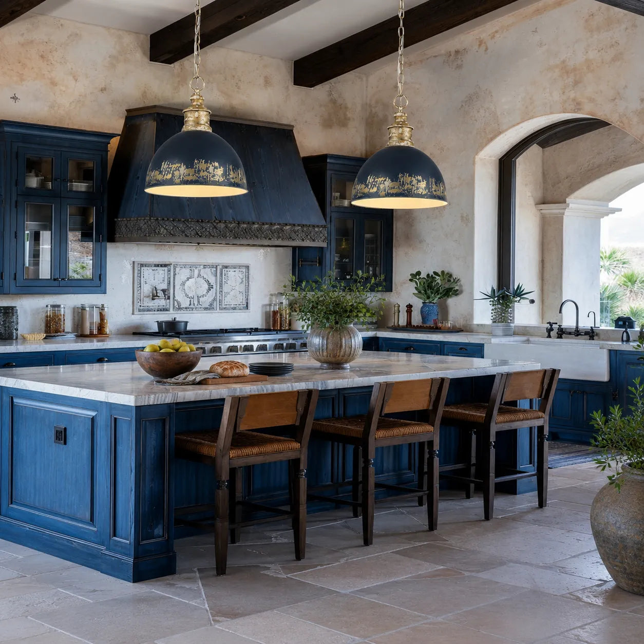 Distressed Coastal Dome Pendant Light