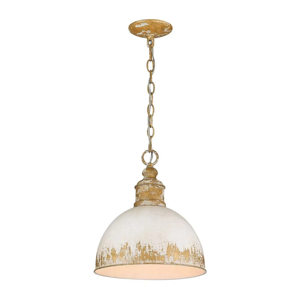 Nadine Vintage Brass Patina Dome Pendant Light