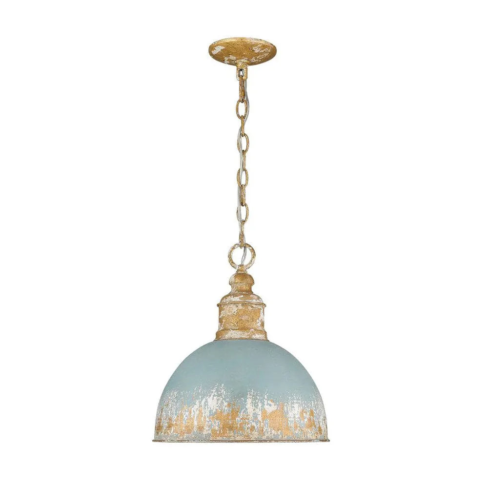 Nadine Vintage Brass Patina Dome Pendant Light