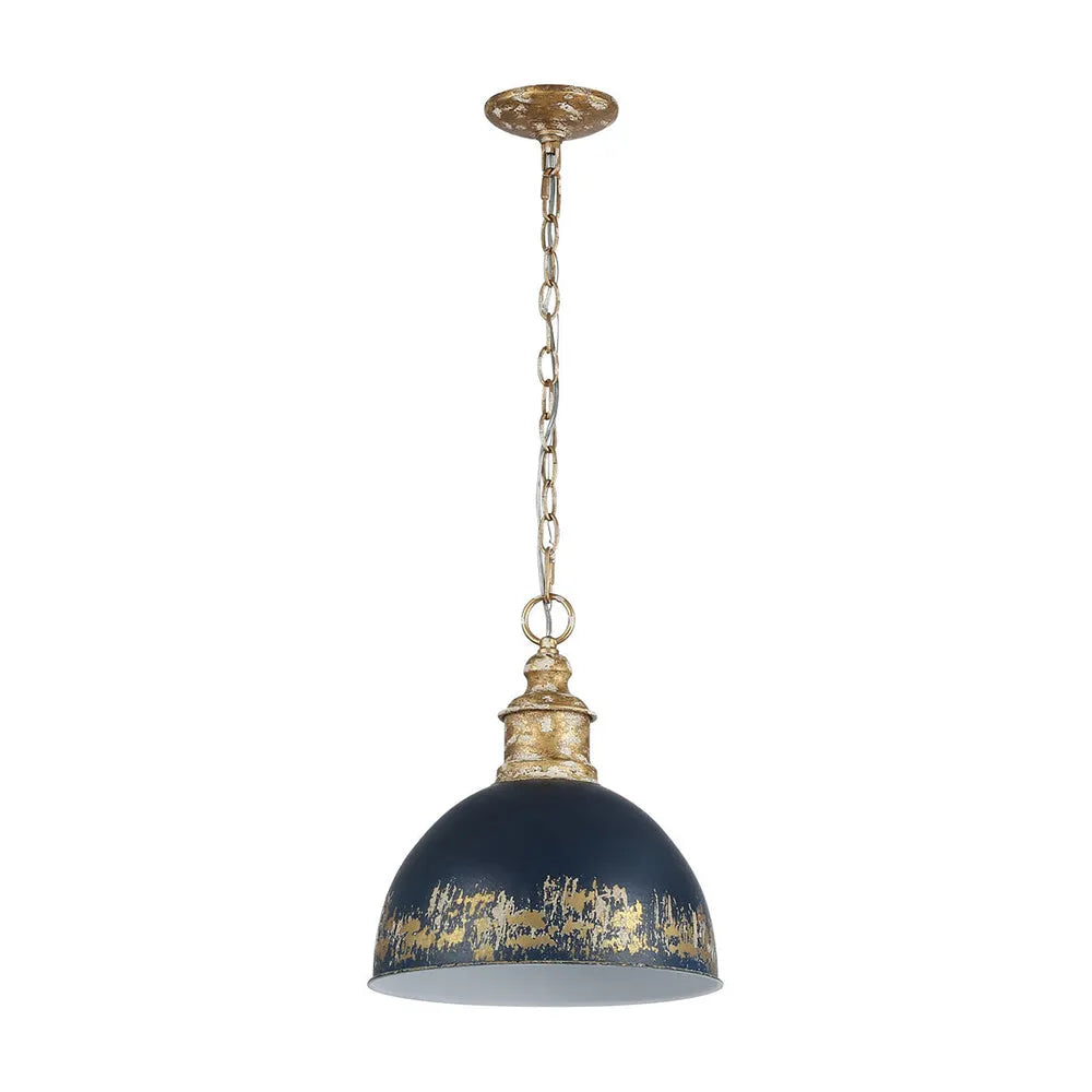 Nadine Vintage Brass Patina Dome Pendant Light