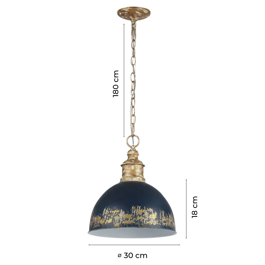Distressed Coastal Dome Pendant Light
