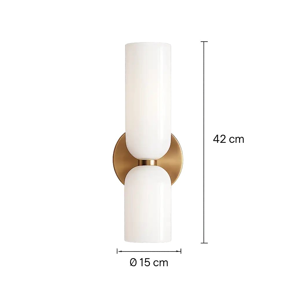 Double Head Sculpted Glass Wall Light