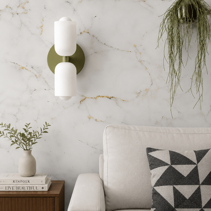 Elegance Cream Acrylic Wall Light with Minimal Metal Base