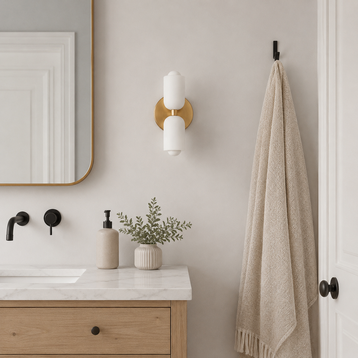 Cillian Modern Cream Acrylic Up & Down Wall Light