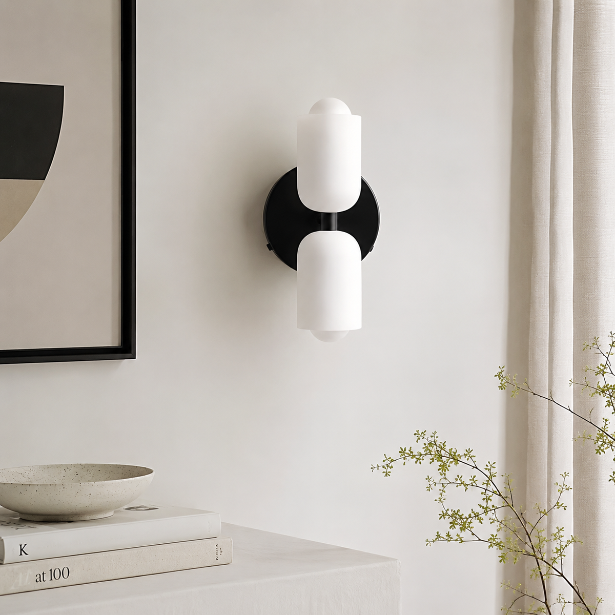 Cillian Modern Cream Acrylic Up & Down Wall Light