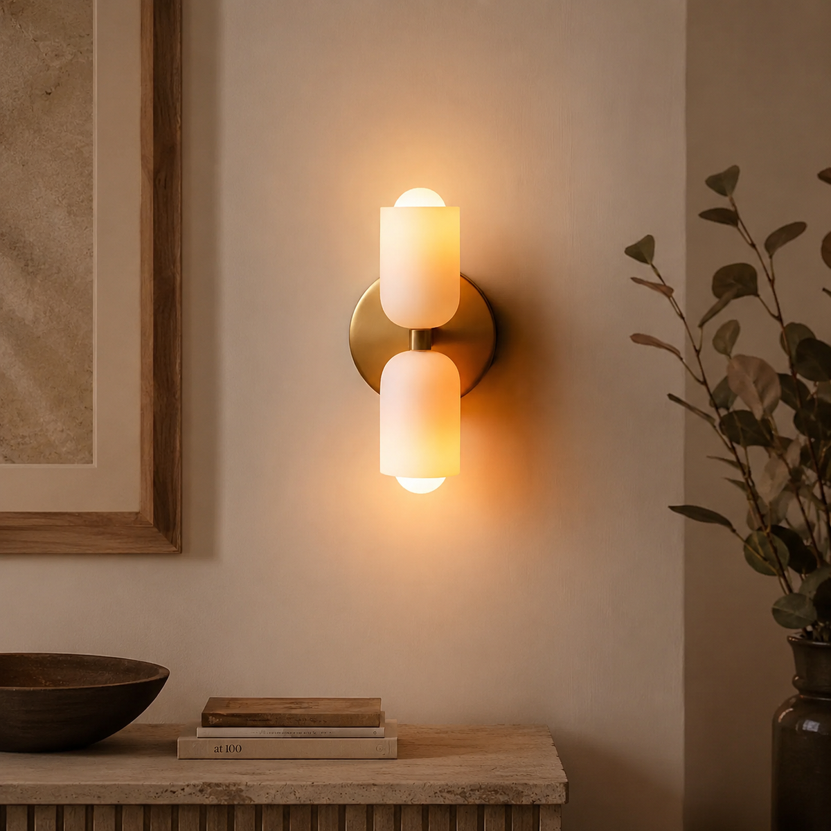 Cillian Modern Cream Acrylic Up & Down Wall Light