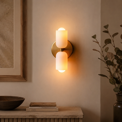Elegance Cream Acrylic Wall Light with Minimal Metal Base