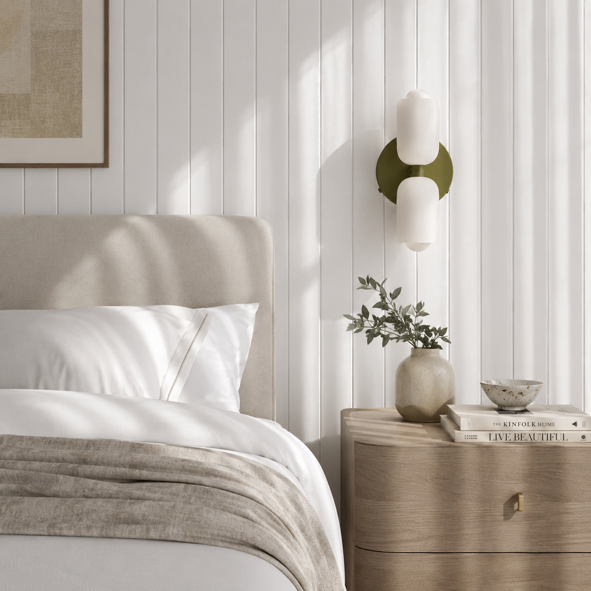 Cillian Modern Cream Acrylic Up & Down Wall Light