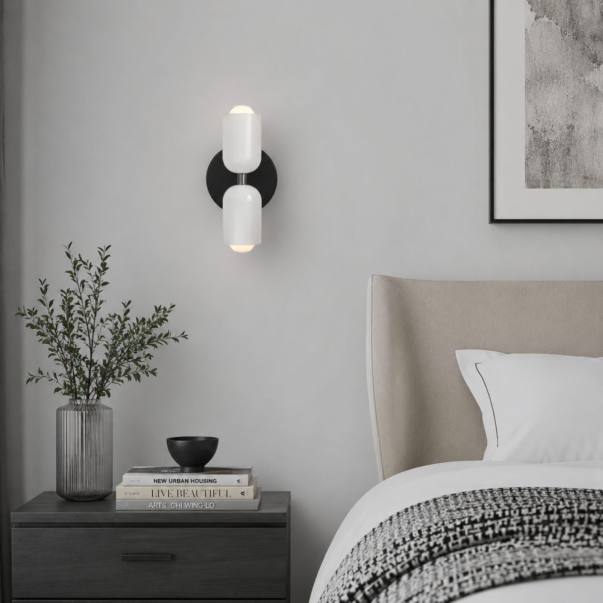 Cillian Modern Cream Acrylic Up & Down Wall Light